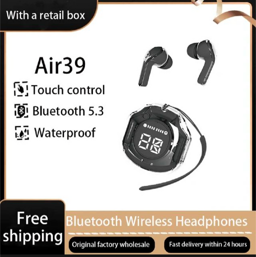Air 39 Earbuds - Air 39 Transparent Earbuds - Air 39 Original Earbuds - High Quality Sound - Bluetooth 5.3 - Accurate right Left - 100% Original Quality - Super Bass - Super Sound - HD Calling - ENC technology