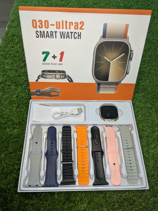 Q30 ultra 2 smart watch with 7 straps
